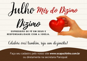   JULHO, MÊS DO DÍZIMO 
