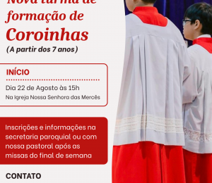 Nova turma de formação de Coroinhas