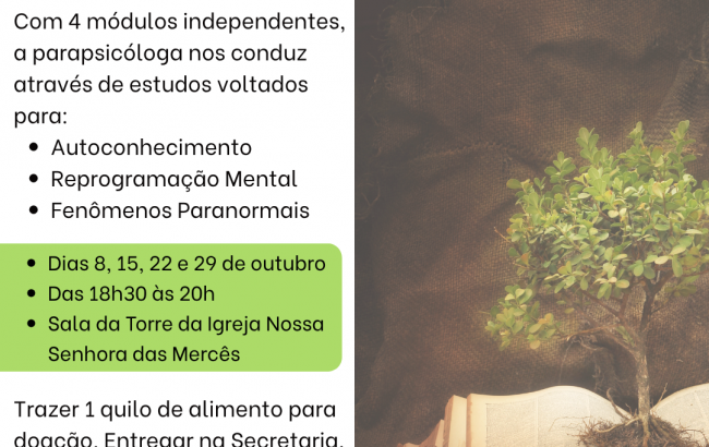 Convite para o Curso de Parapsicologia, último do ano!