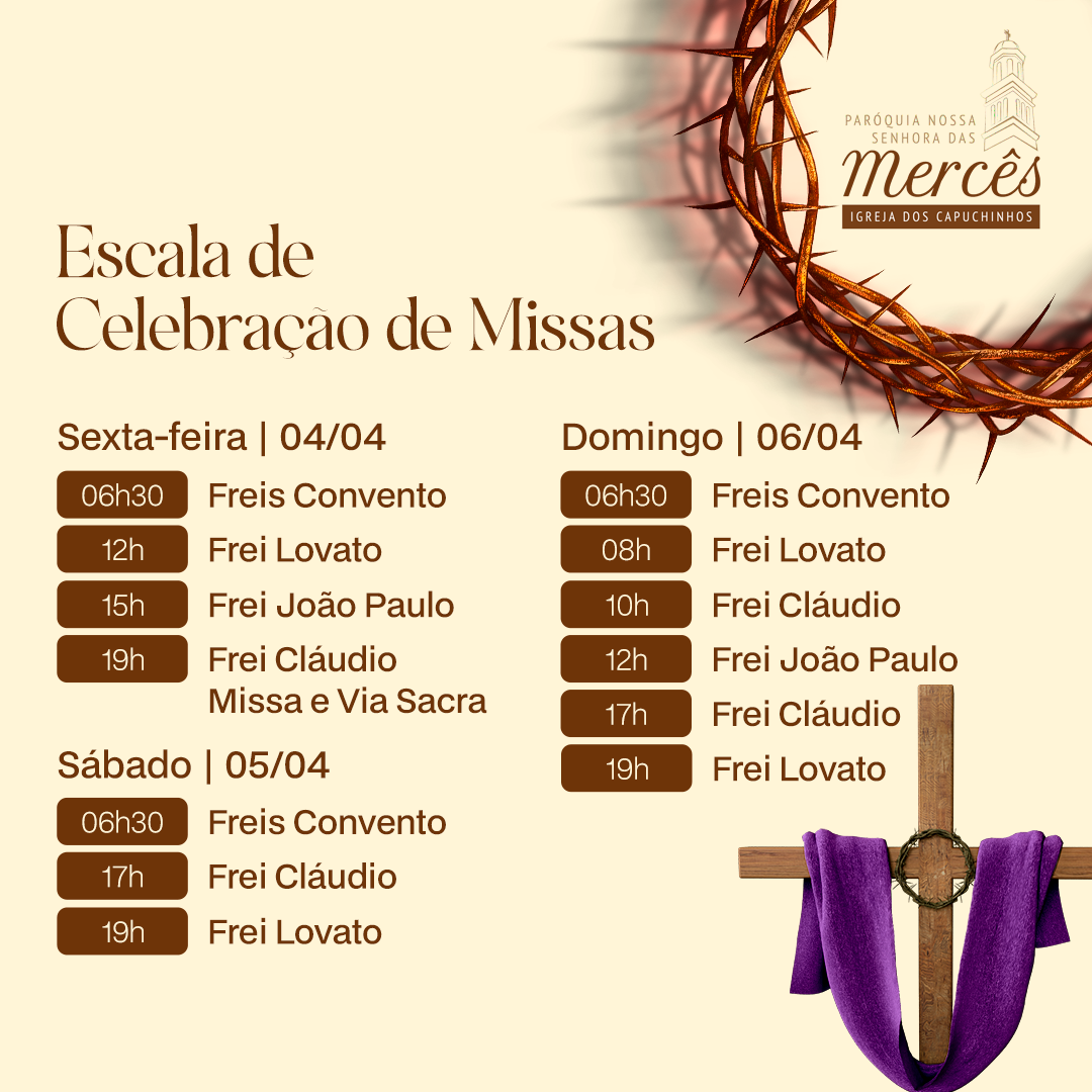 Escala de Celebração de Missas