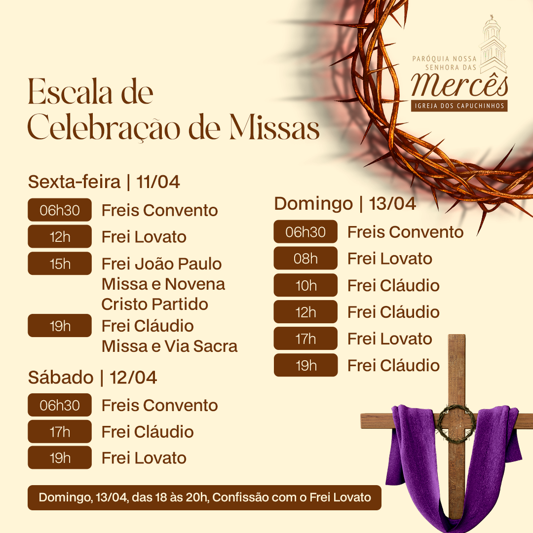 Escala de Celebração de Missas